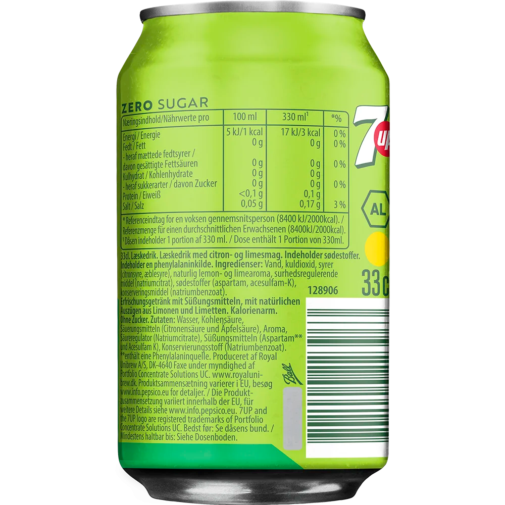 Seven-Up Zero Sugar 24x0,33L DS. zzgl. DPG Pfand