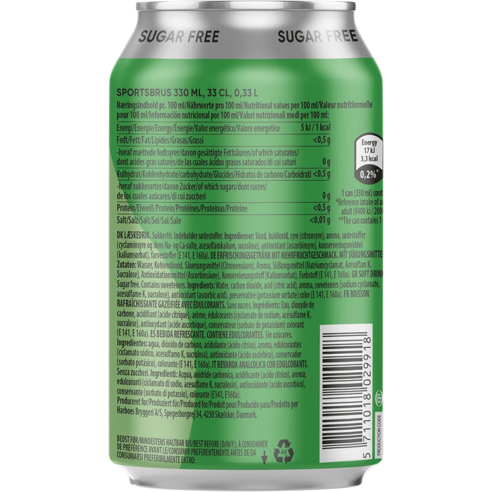 Harboe Sport 0% Sugar 24x0,33L DS. zzgl. DPG Pfand