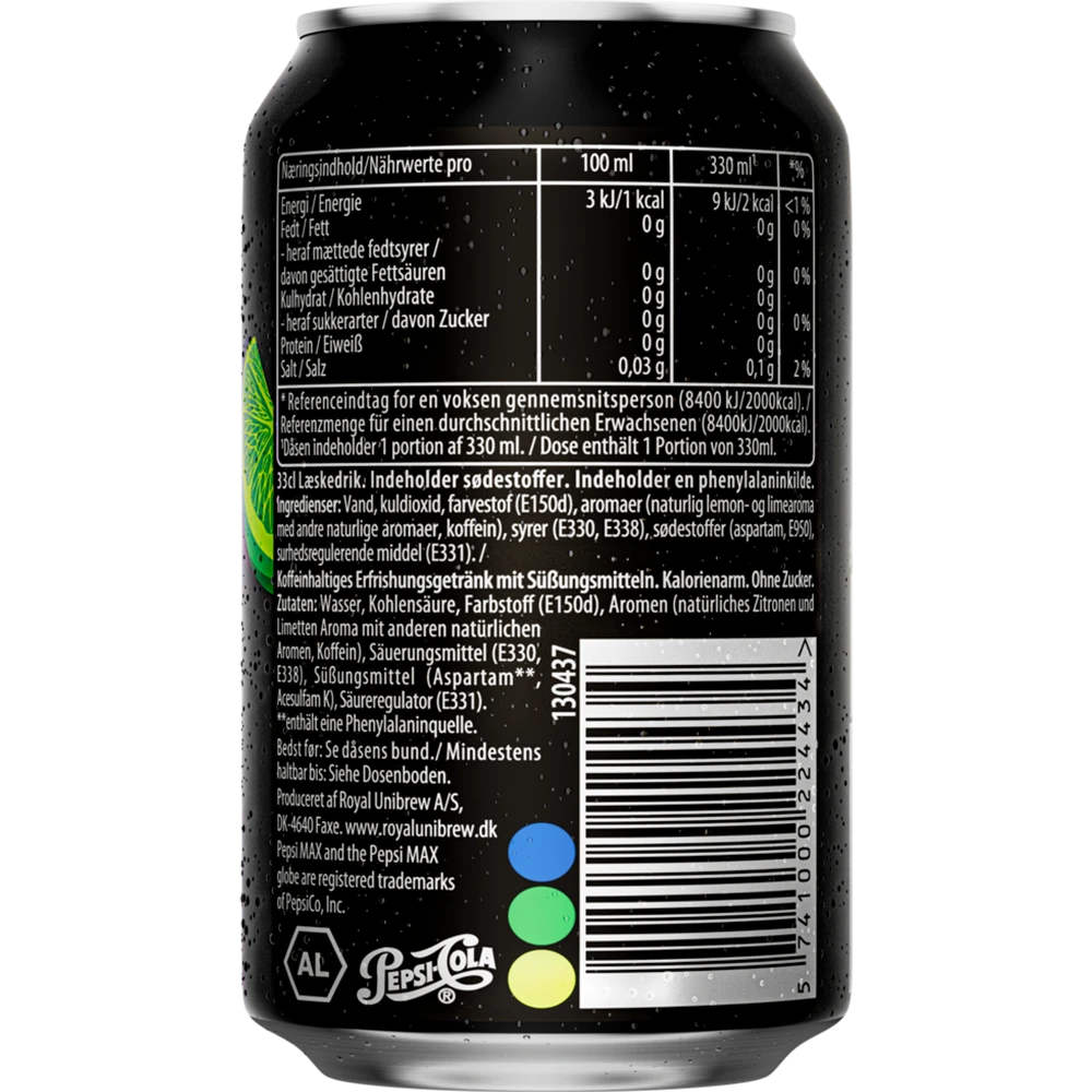 Pepsi Max Lime 24x0,33L DS. zzgl. DPG Pfand