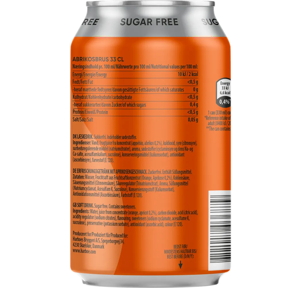 Harboe Abrikos 0% Sugar 24x0,33L DS. zzgl. DPG Pfand