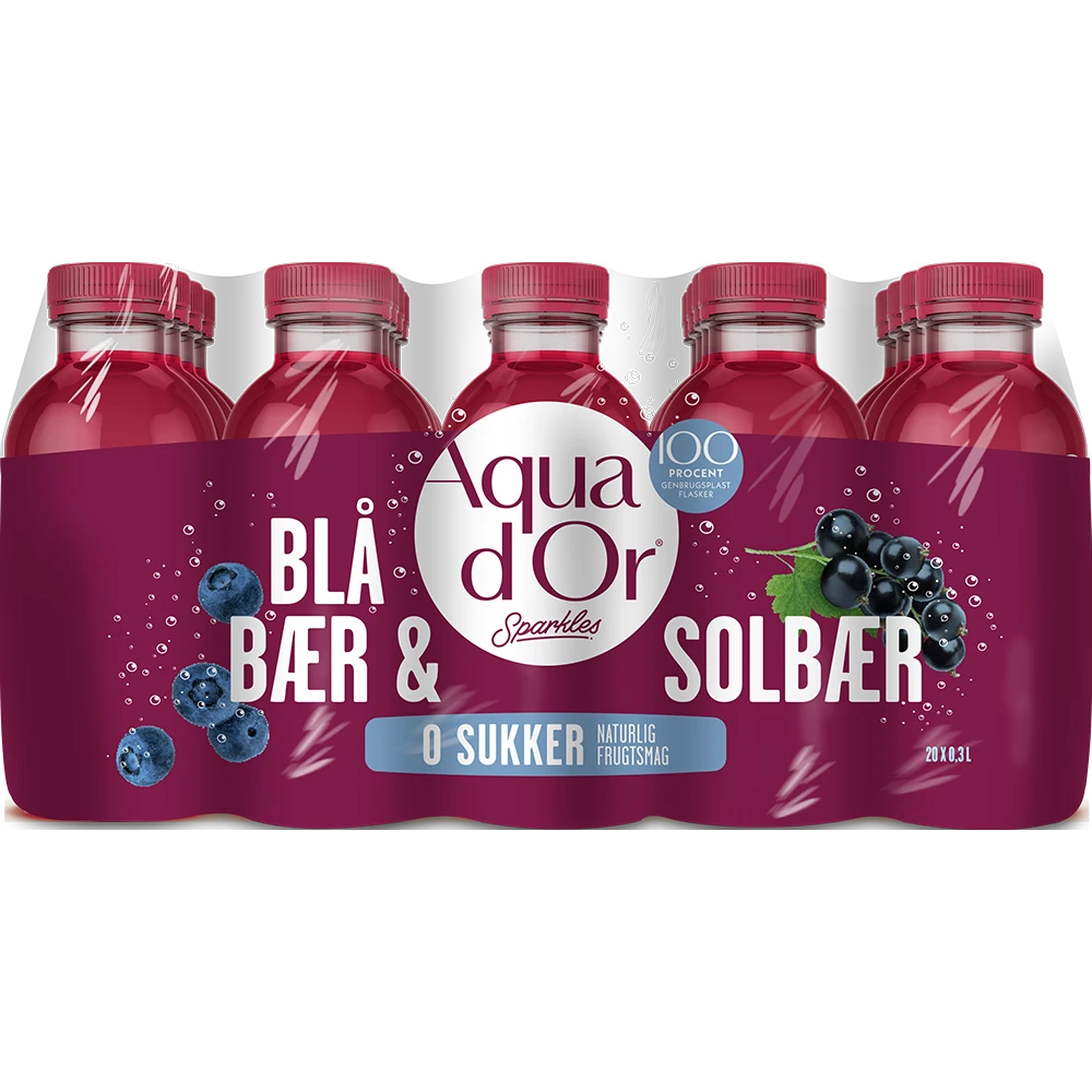 Aqua d'Or Sparkles Blåbær & Solbær Pack 20x0,3L PET zzgl. DPG Pfand