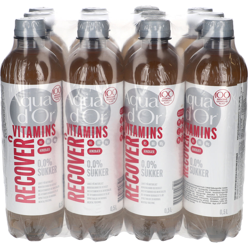 Aqua d'Or Vitamins Recover Hindbær Pack 12x0,5L PET zzgl. DPG Pfand