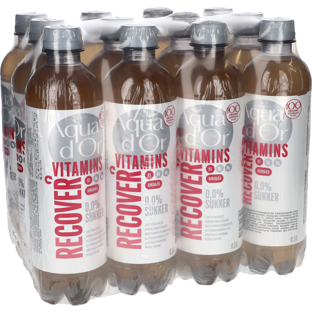 Aqua d'Or Vitamins Recover Hindbær Pack 12x0,5L PET zzgl. DPG Pfand