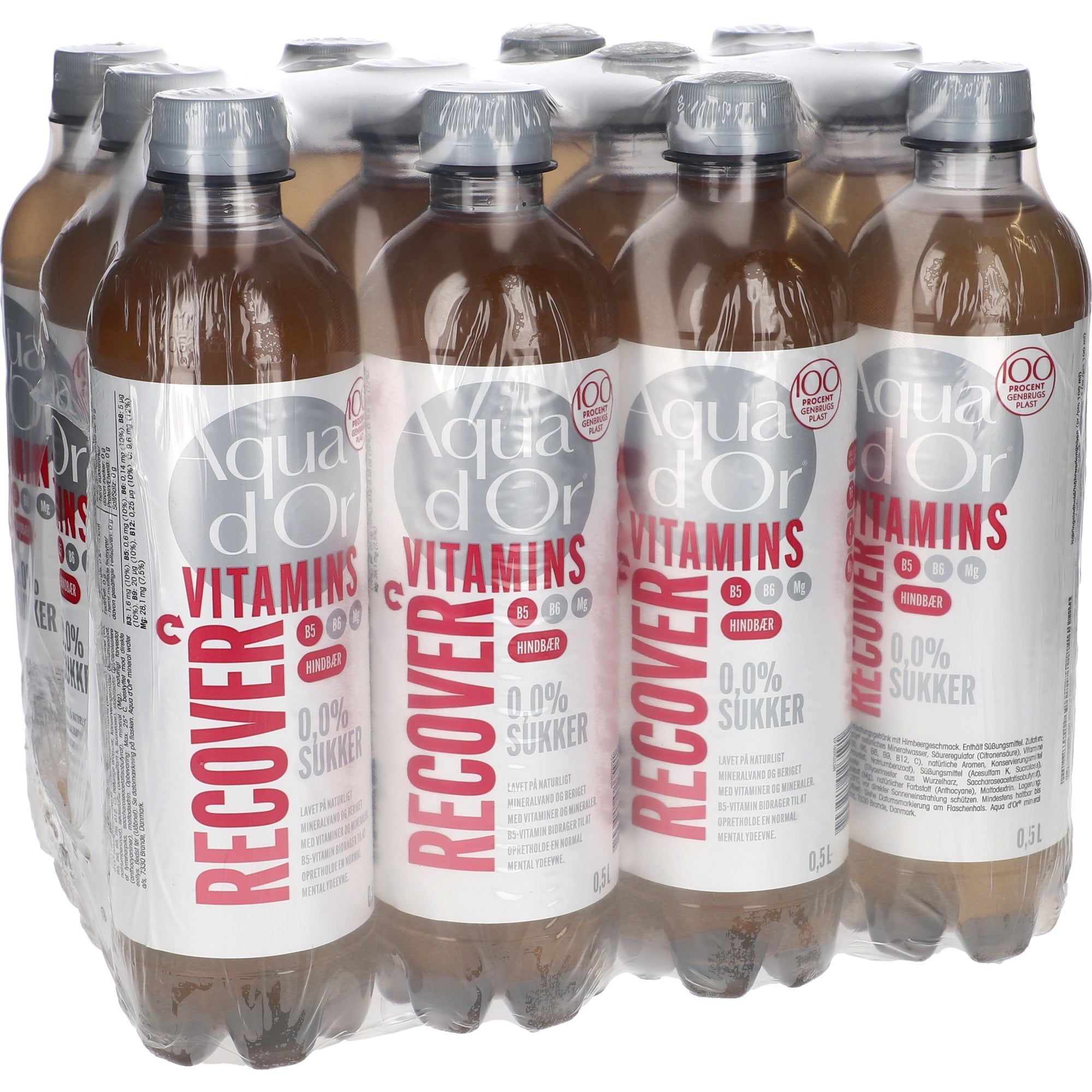 Aqua d'Or Vitamins Recover Hindbær Pack 12x0,5L PET zzgl. DPG Pfand