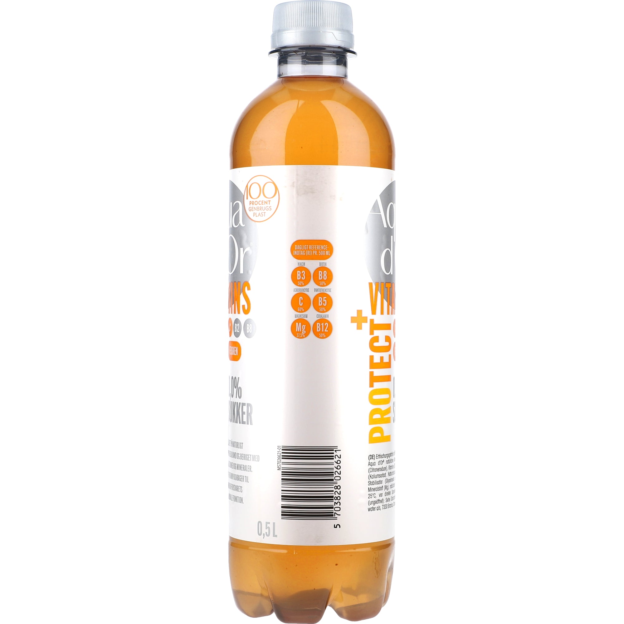 Aqua d'Or Vitamins Protect Fersken Pack 12x0,5L PET zzgl. DPG Pfand