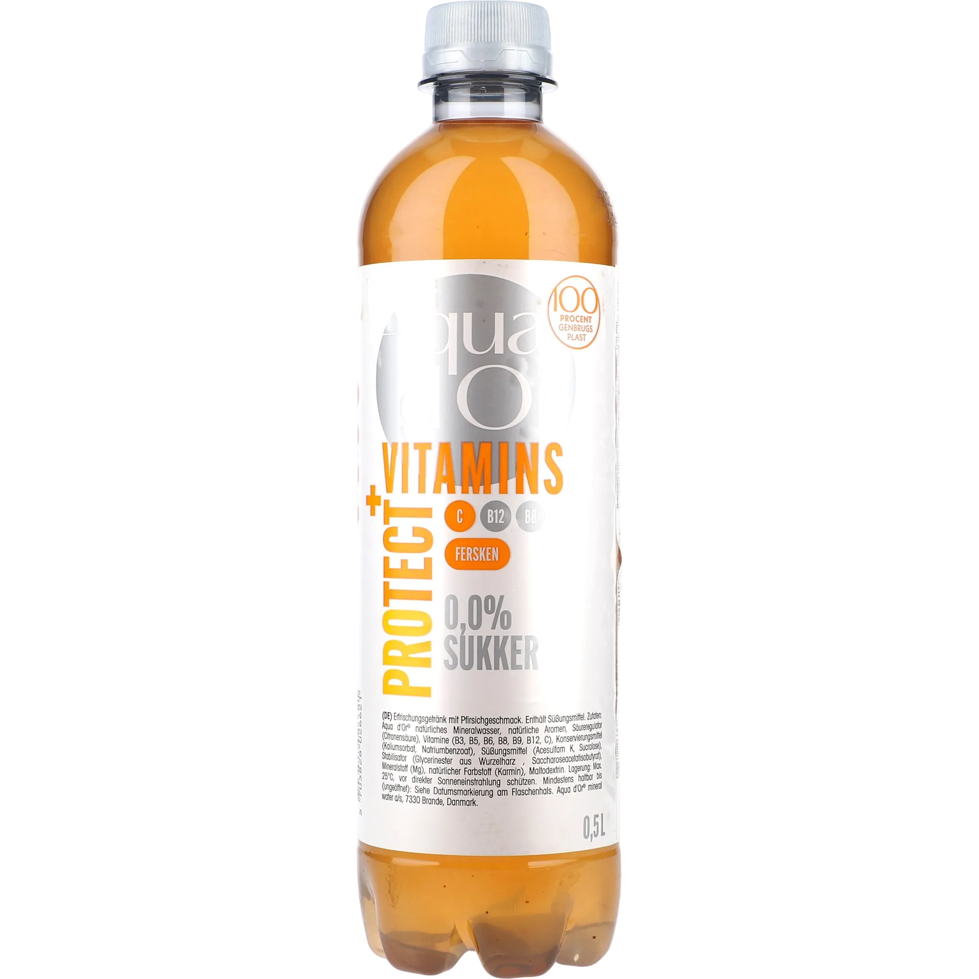 Aqua d'Or Vitamins Protect Fersken Pack 12x0,5L PET zzgl. DPG Pfand