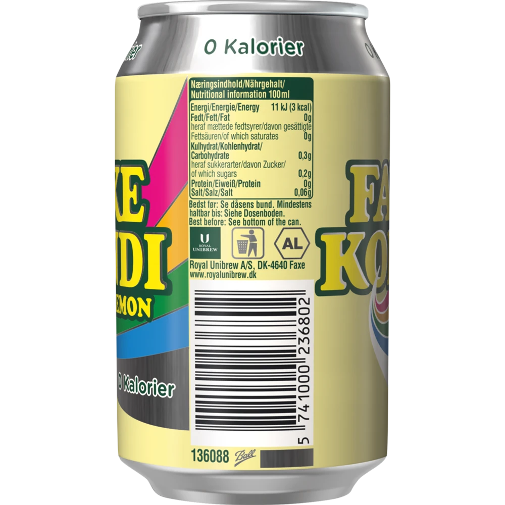 Faxe Kondi Lemon 0 kalorier 18x0,33L DS. zzgl. DPG Pfand