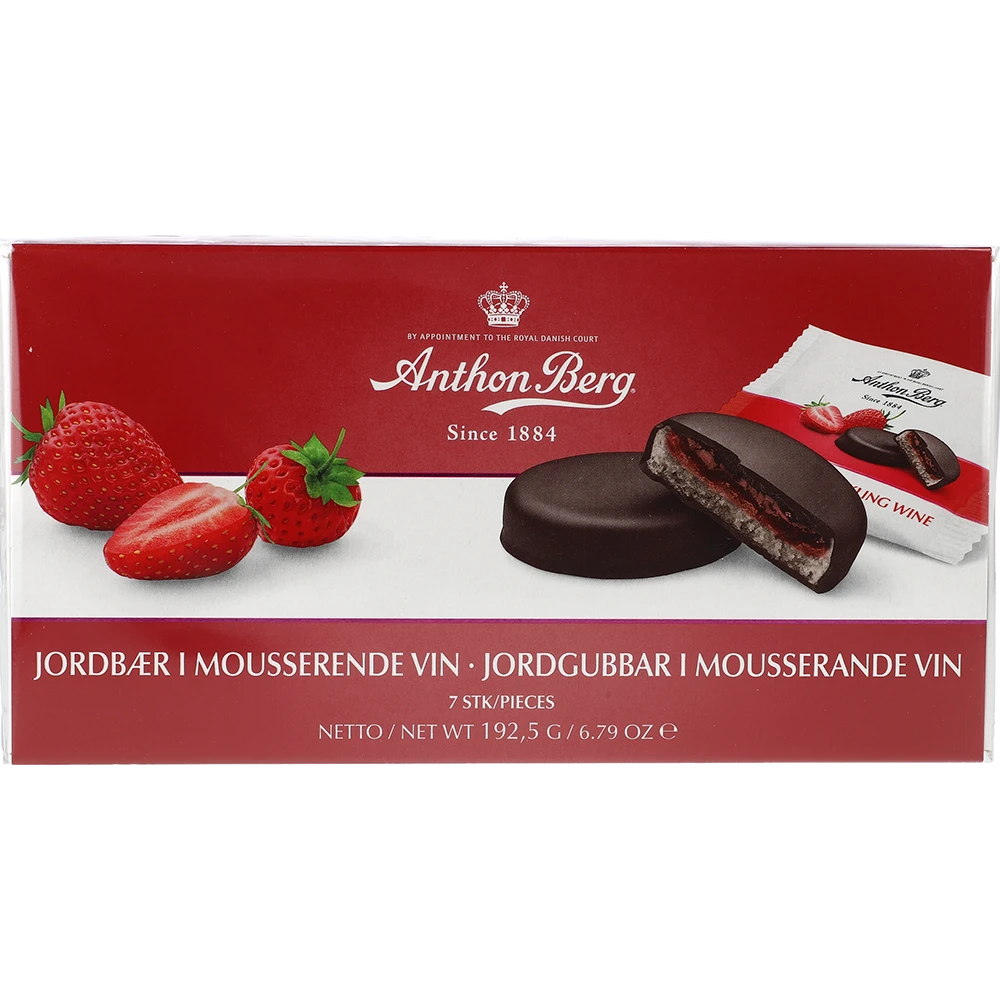 Anthon Berg Tærter Jordbær i Champagne